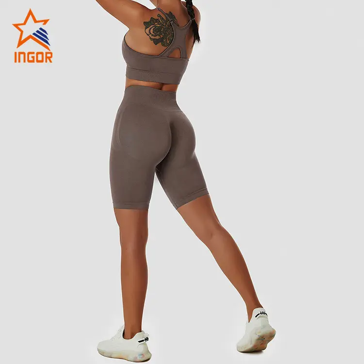 Ingor Sportswear Custom Fitness Apparel Butt Lifting Yoga Shorts Elastic High Waist Running Fitness Shorts Tight Seamless Sports Shorts4 5