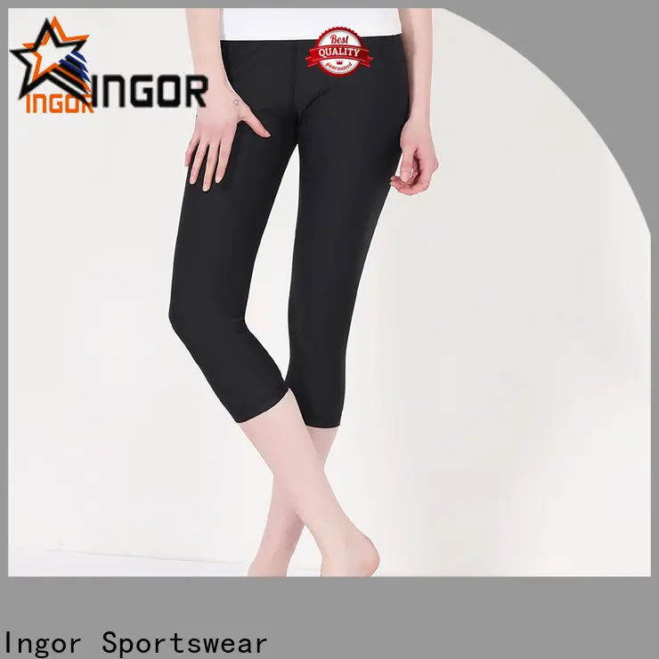 INGOR SPORTSWEAR durability yoga capris with four needles six threads for women 1