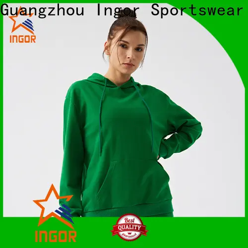 INGOR SPORTSWEAR letter graphic zip up raglan sleeve hoodie supplier at the gym 1