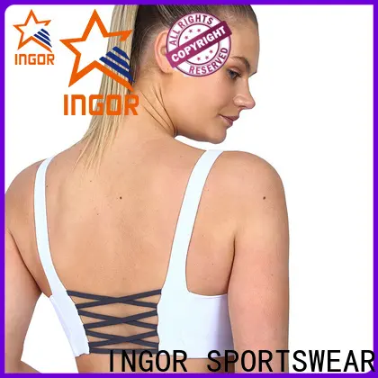 INGOR SPORTSWEAR neck front zip sports bra factory for ladies 1