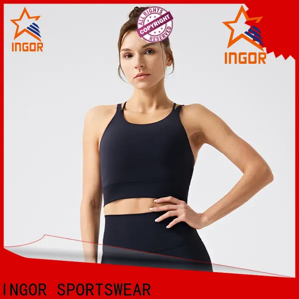 INGOR SPORTSWEAR nice black sports bra wholesale at the gym 1