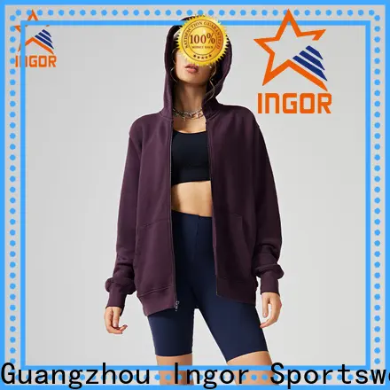 INGOR SPORTSWEAR raglan sleeve zip hoodie in bulk for yoga 1