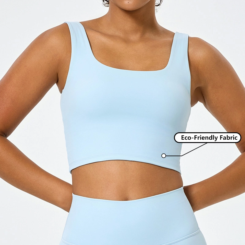 Reggiseno sportivo per il collo quadrato riciclato personalizzato OEM 1