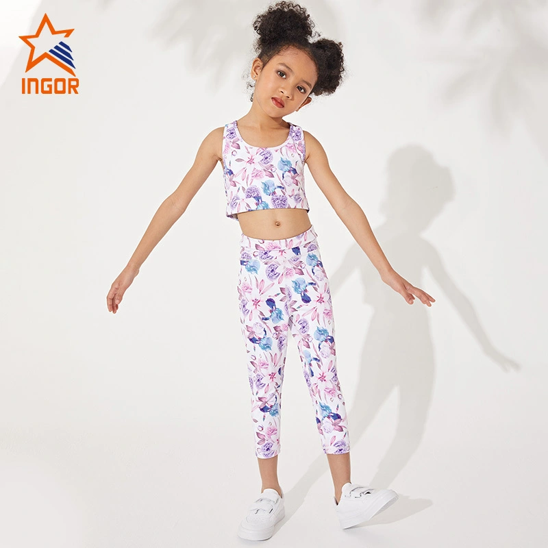 Ingorsports Ensemble de vêtements de sport pour enfants Ensemble de vêtements de sport Ensemble de survêtement pour enfants Costumes de jogging Ensembles de yoga Vêtements de sport 1