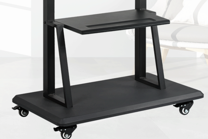 product-Good Price Free Mobile TV Interactive Display Cart Standing Television Bracket Height Adjust