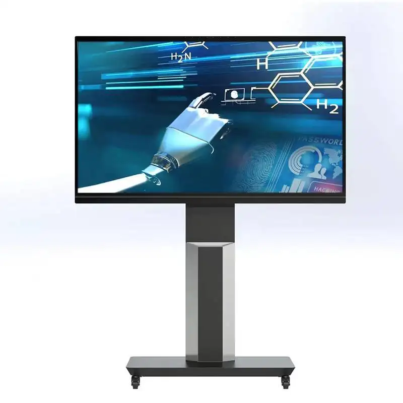 Modern Classic Mobile Motorized TV Mount Adjsstable Lift and Mobe System Metal Conference Stand Trolley 1