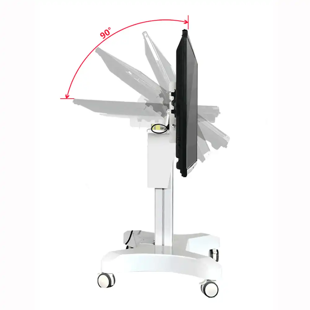 Floor stand electric flip lift and rotated movable wheels display racks for 32 ~65 LCD Interactive Touch Display 1