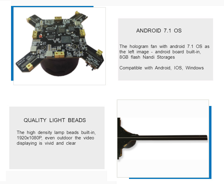 High Quality APP Control Advertising Shell Hologram Designing Machine 3D Fan Wholesale