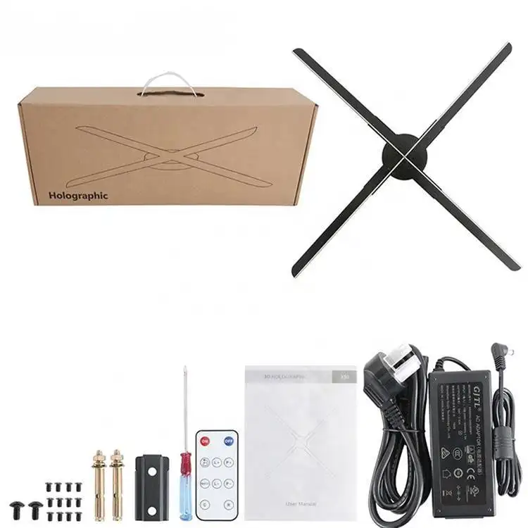 New Products Eye-catching Led Photos and Videos Advertising Innovation Machine 3D Hologram Fan 2500cd/m2 Air Visiable 30000hours 1