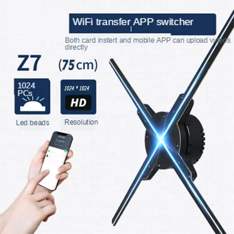 Newest led display screen holographic 3dfan advertising projector 1
