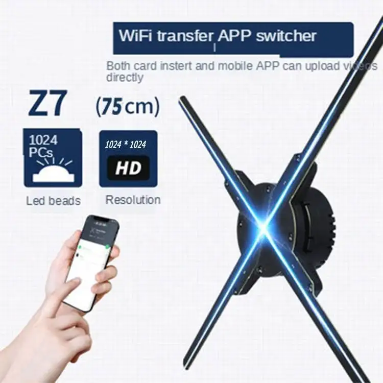 Newest led display screen holographic 3dfan advertising projector 1