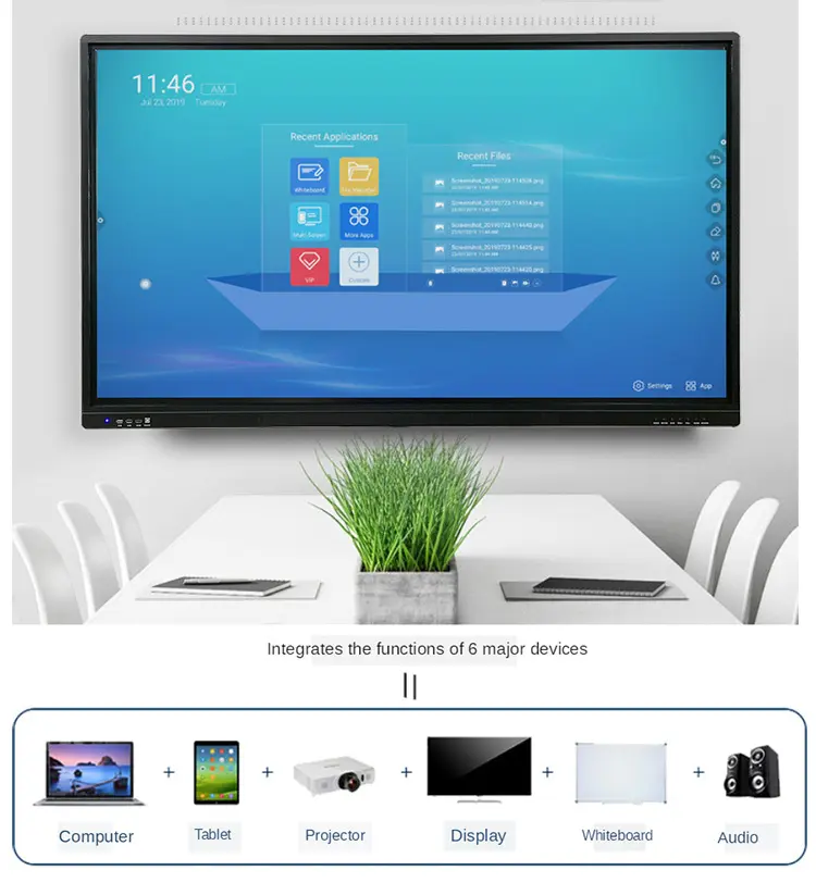 2021 hot sale price 4K 65 75 86 Inches Boards Display panel screen Digital Interactive Whiteboard device 1