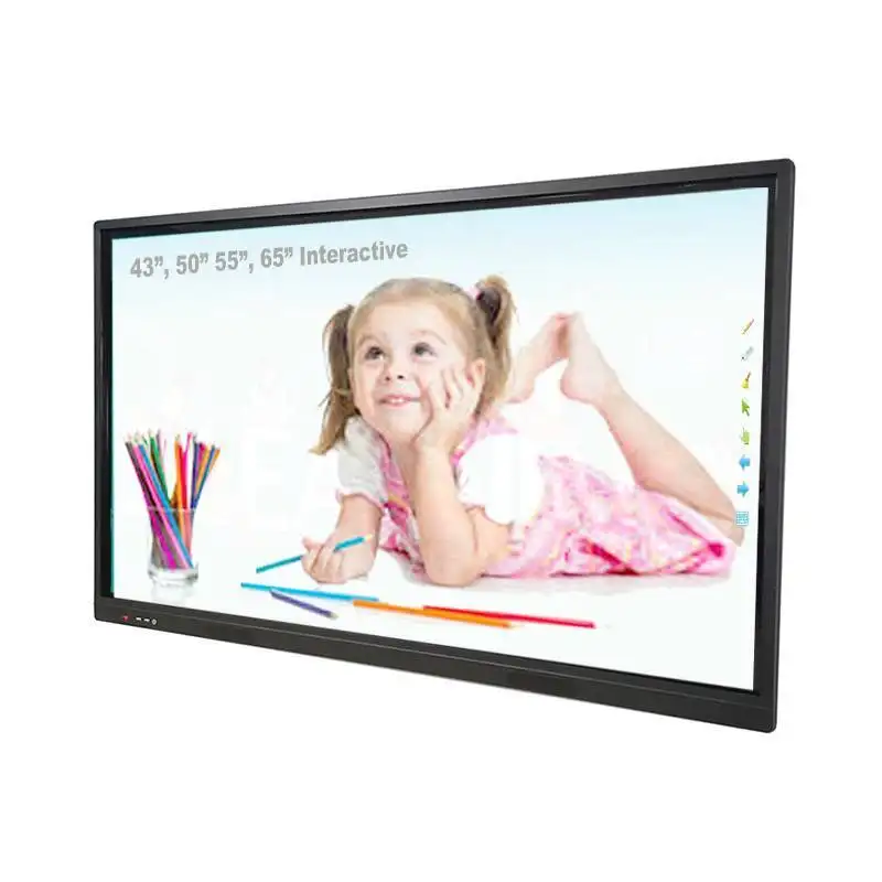 Eco-Friendly Kids Classroom Magnetic Glass Led Tv Multi Touch Smart Board Interactive Whiteboard 1
