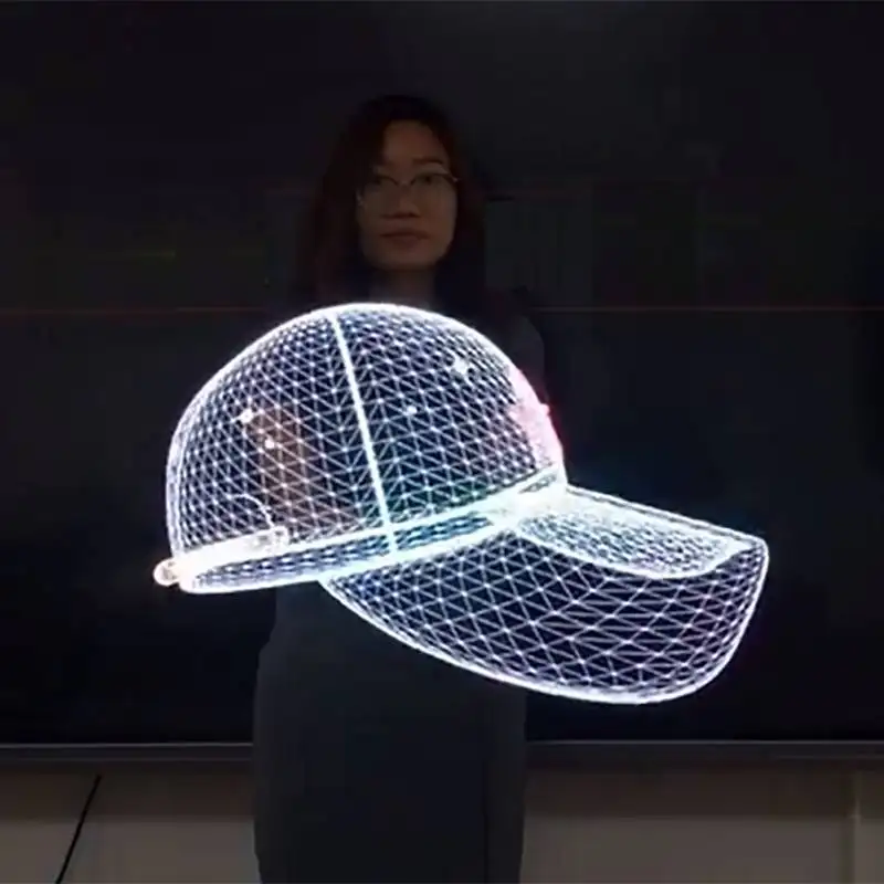 La aplicación grande de Wifi del estilo único llevó el proyector del holograma 3D de la fan al aire libre en venta 1