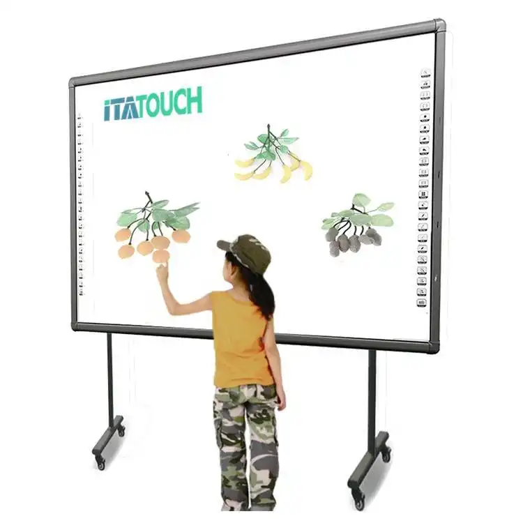 Best sale 120 IR mobile stand smart touch interactive whiteboard with projector for education 1