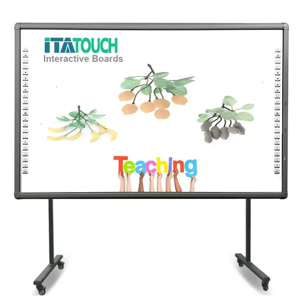 China school ceramic steel portable USB finger touch digital interactive glass board virtual whiteboard with stand for classroom 1