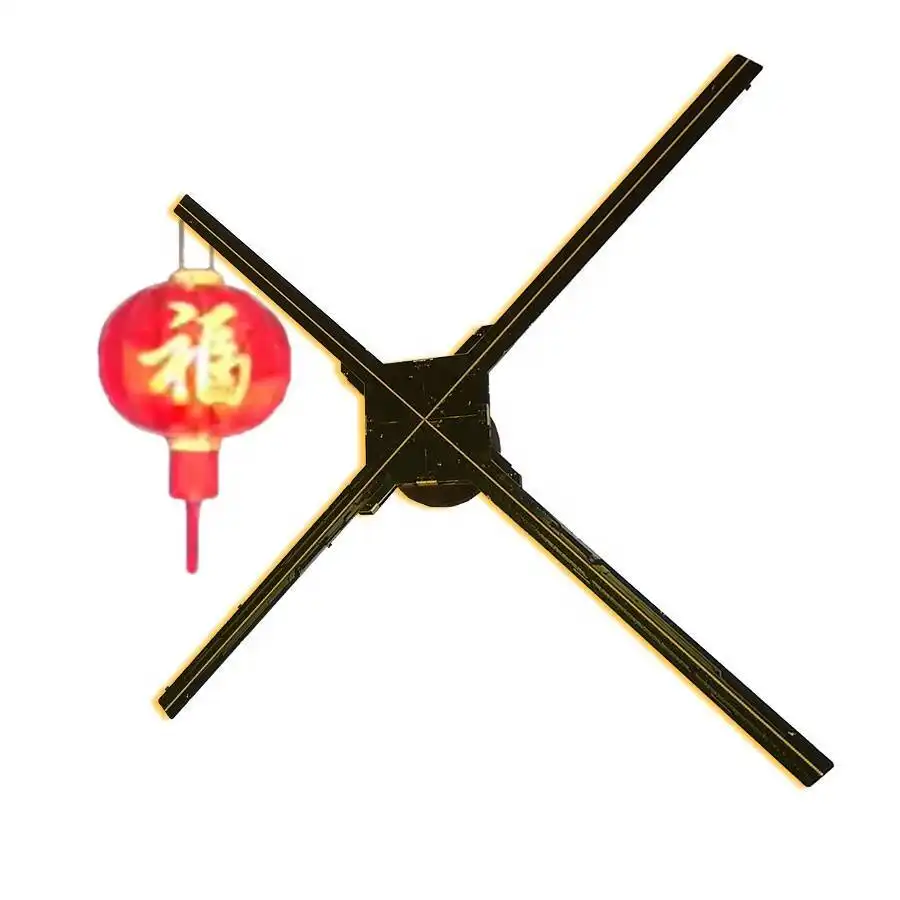 Factory Price Stand Pyramid Holographic Advertising WIFI 3d Hologram Display LED Fan with Cover Showcase 1