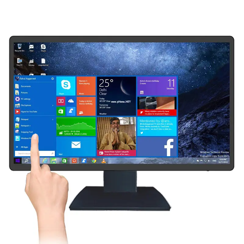 2021 Hot Sale 21.5 24 27 Capacitive Small Touch Screen AIO PC Restaurant USB Monitor Computer All In One Panels 1