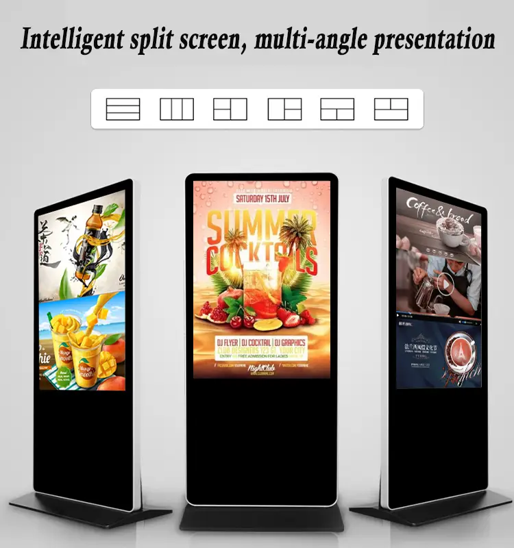 Advertising Tv Screens Android OS Player Tempered Glass Fhd Lcd Outdoor 1