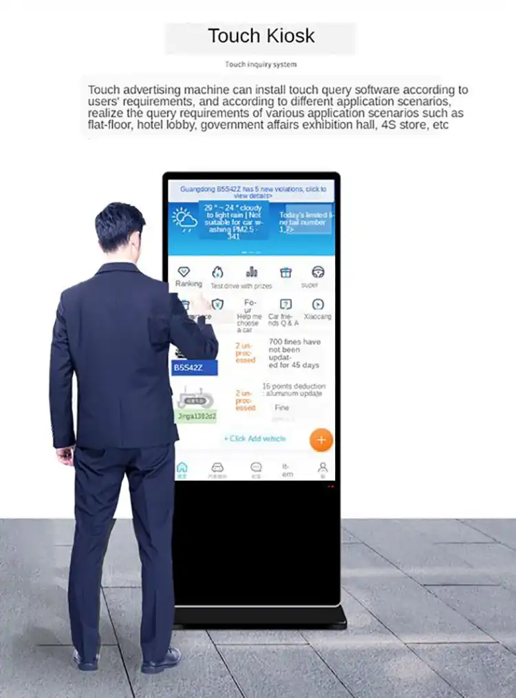 Señalización digital androide de TV del soporte de la pantalla plana del equipo de publicidad lcd del wifi de la posición del piso de 55 pulgadas1 1