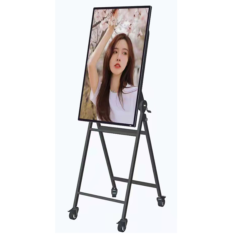21.5 32 43 Inch 4K Portable Live Streaming Board Advertising Player Selfie Display With Stand Digital Black Sidewalk Sign Poster