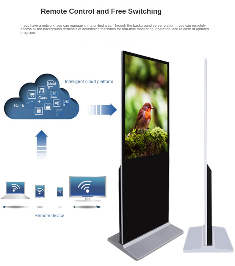 4K Display Standing Exhibition Hall Poster 55 Inch 700cd Advertising Lcd Touch Screen Digital Signage Ad