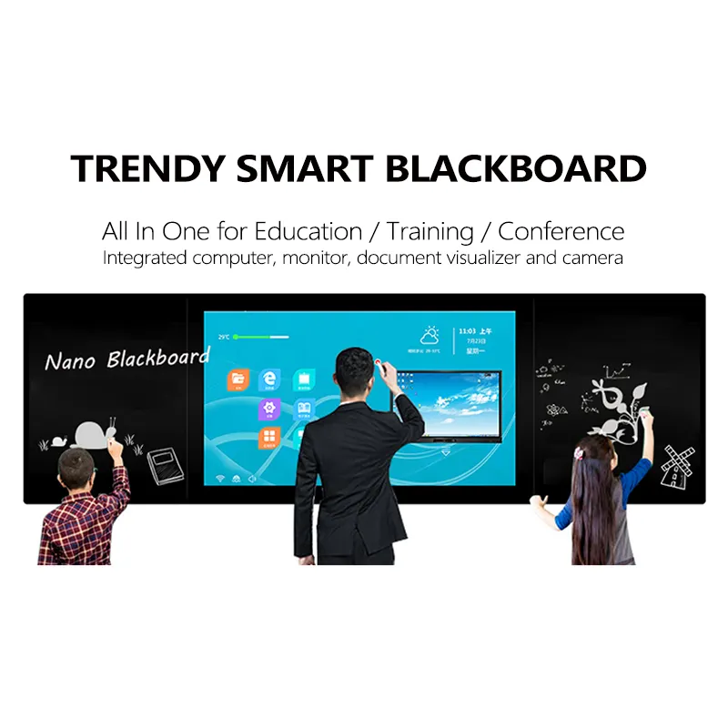 Original Bolígrafo de mesa negro, Panel de pizarra inteligente 100 Hushida, pizarra interactiva, Monitor Lcd táctil para aula escolar, 1