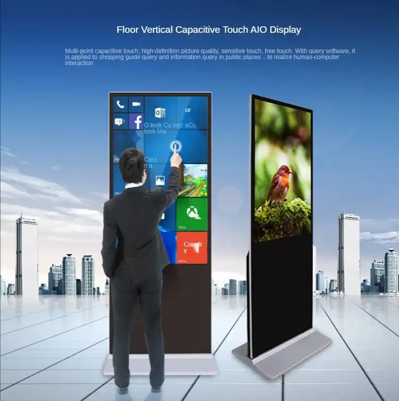 4K Display Standing Exhibition Hall Poster 55 Inch 700cd Advertising Lcd Touch Screen Digital Signage Ad 1
