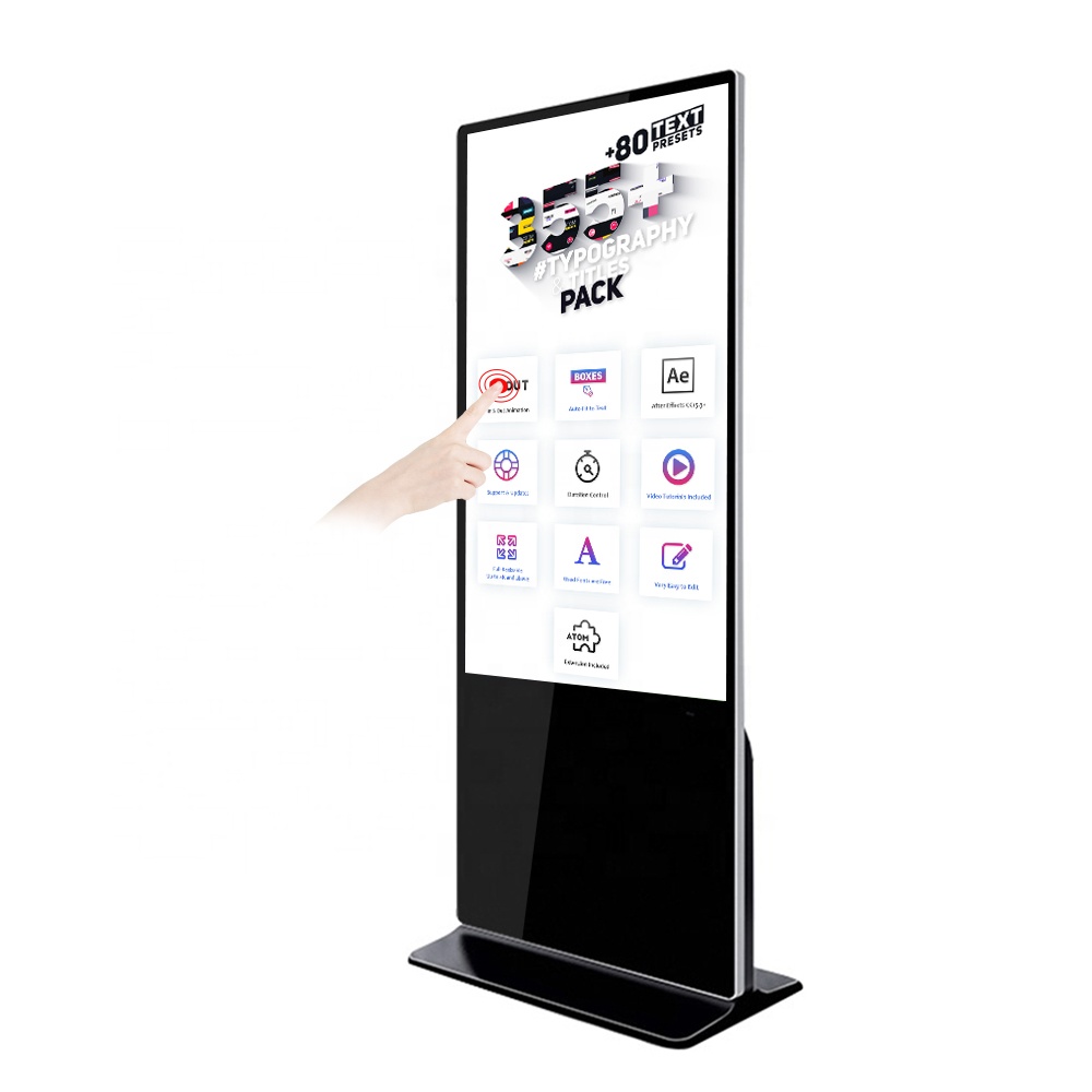 4K Display Standing Exhibition Hall Poster 55 Inch 700cd Advertising Lcd Touch Screen Digital Signage Ad
