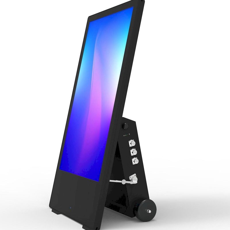 Customized 43 inch Portable Digital Signage Battery Outdoor Airport Advertising Display Touch Screen Kiosk