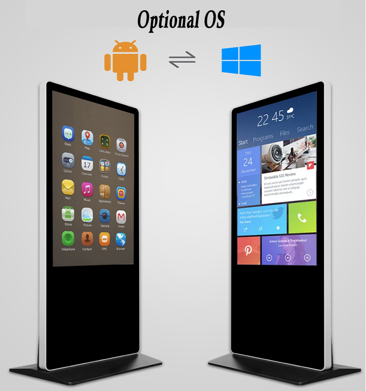 Customization Restaurant & Hotel Supplies Rotating 55inch Lcd Storefront Digital Signage 75 Inch