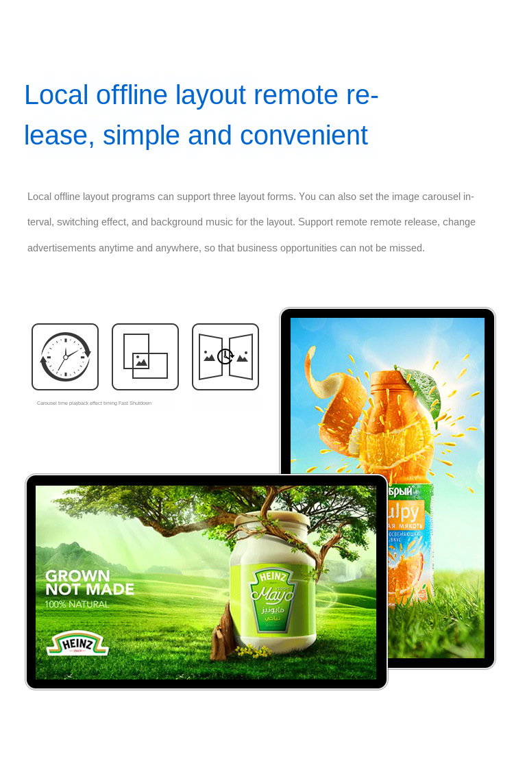 Video Wall Screen Android Wifi Lcd Digital Signage Eco-friendly Kiosk Video Advertising 21.5 Inch Black Hanging SDK 4GB 30000