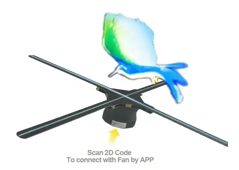 Cloud APP Screen Digital Player Video60-200CM  Signage Lcd 3D Display Led Advertising Holographic Projector Wifi Hologram Fan 1