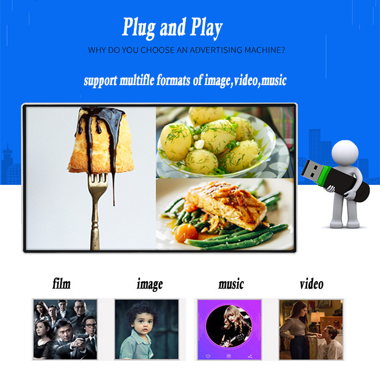 China Professional Wall Mounted Advertising Lcd Display 32 43 55 4K Digital Menu Display Boards Advertising Player In Door