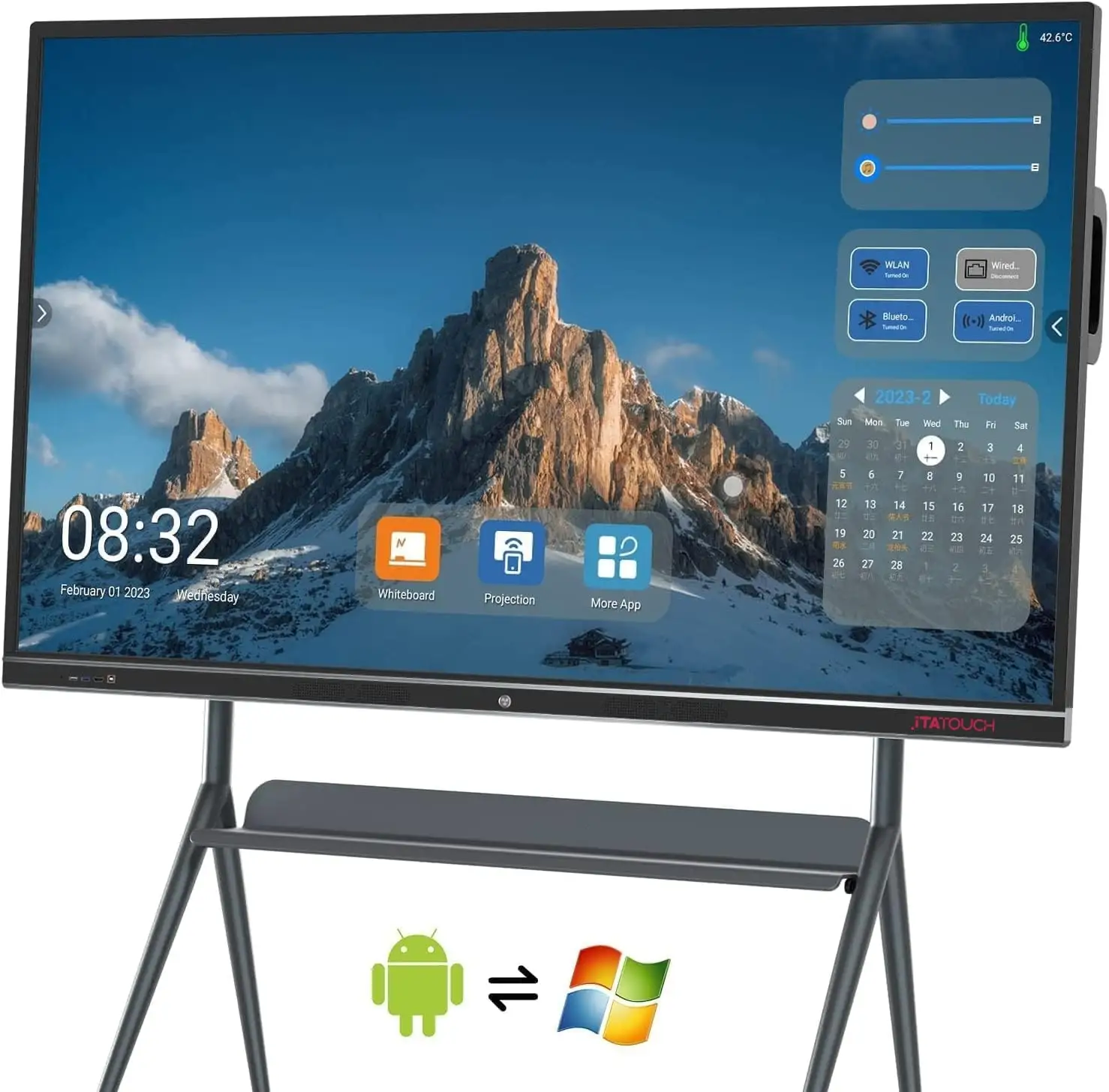 ITATOUCH 86 Inch Interactive Flat Panel OPS PC Built-In Interactive Whiteboard Panel educational interactive for Teaching Room 1