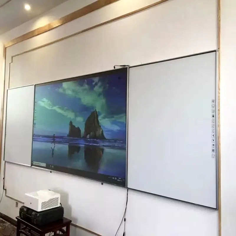 سبورة تصنيع مغناطيسية باللون الأخضر غير اللامع للمدرسة 4K سبورة إلكترونية ذكية تفاعلية للمدارس 1