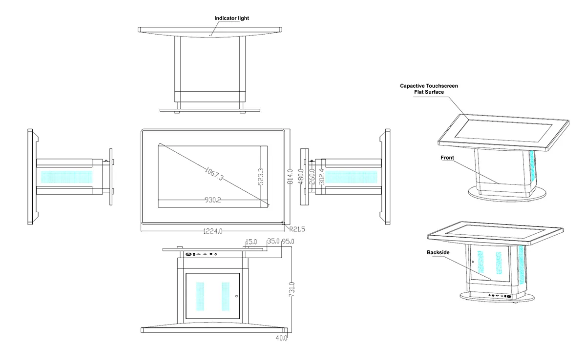 ITATOUCH interactive touch screen table price table for military 4