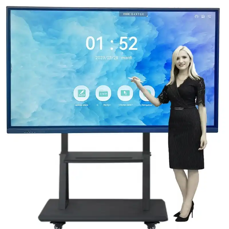 Newest Interactive Flat Panel Embedded Camera Micriphone Touch Screen Smart Whiteboard Display 1