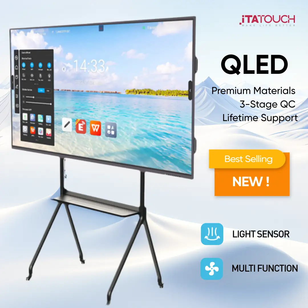 ITATOUCH 65-Inch Smart Touch Screen Interactive Flat Panel LCD Monitor Whiteboard 4K AI Camera with Voice Tracking Features 1
