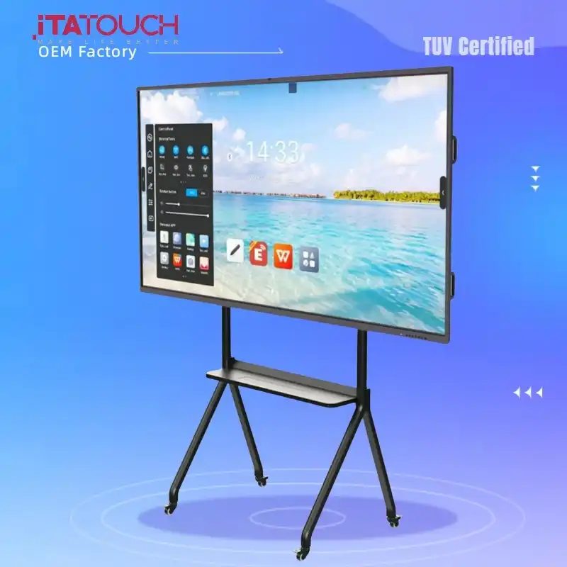 La mejor calidad de fábrica 65 75 86 pulgadas todo en uno Panel LED 4K paneles interactivos de tablero inteligente pantalla táctil plana 1