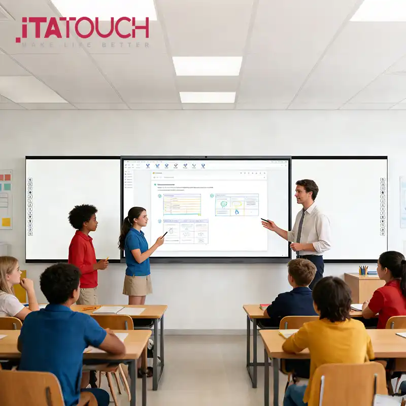 Hot Selling 65/75/85-Inch LED Smart Dual View Board Classroom & Education Use 4K Multi-Touch Smart Syncboard. 1