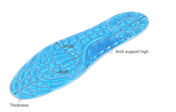 Arch support unisex shock absorption PU massage Crossbow support sport shoe insoles 3