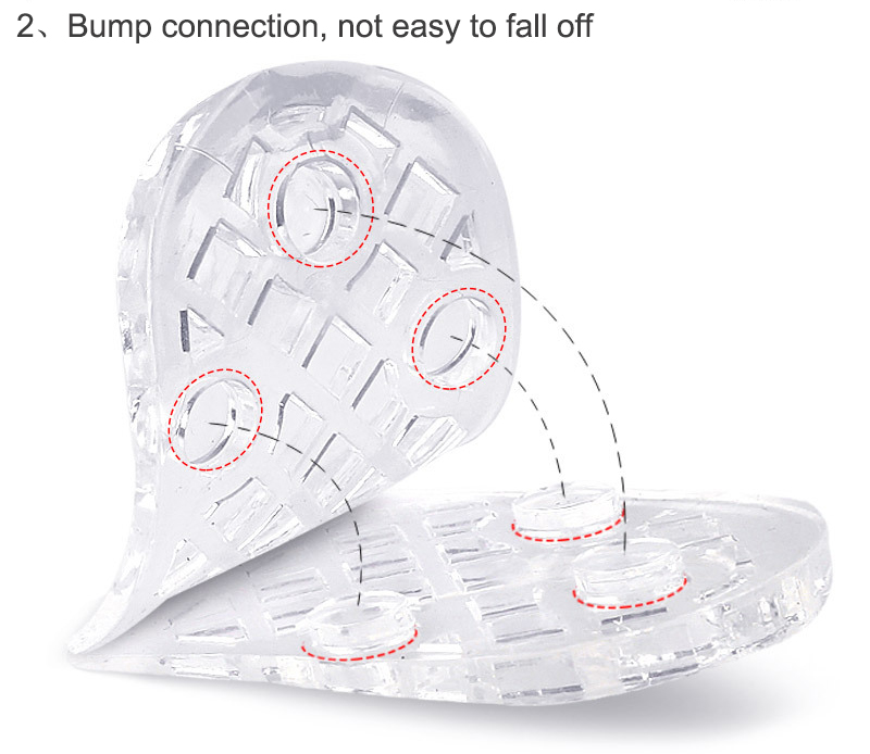 Height increase shoe insoles Five Layer Breathable Invisible silicone height elevator boosting 3