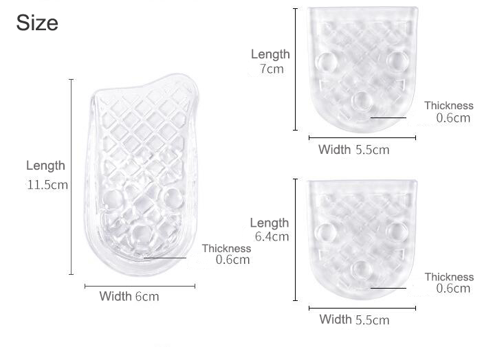 Height increase shoe insoles Five Layer Breathable Invisible silicone height elevator boosting 5