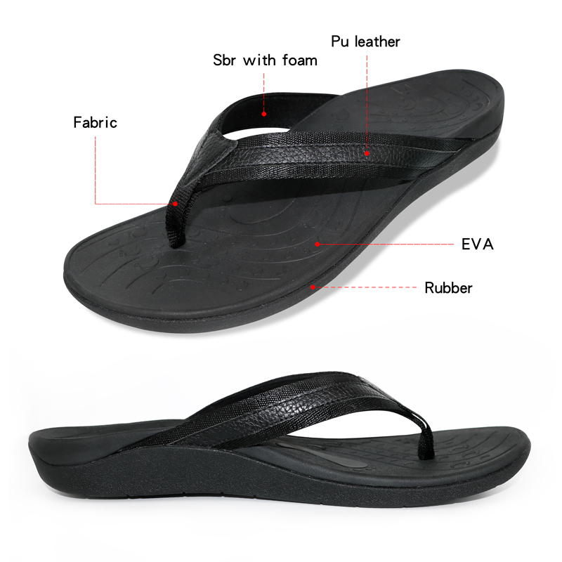 Rubber Sandals with white Fabric arch support orthotic slippers with EVA midsole indoor slippers 4