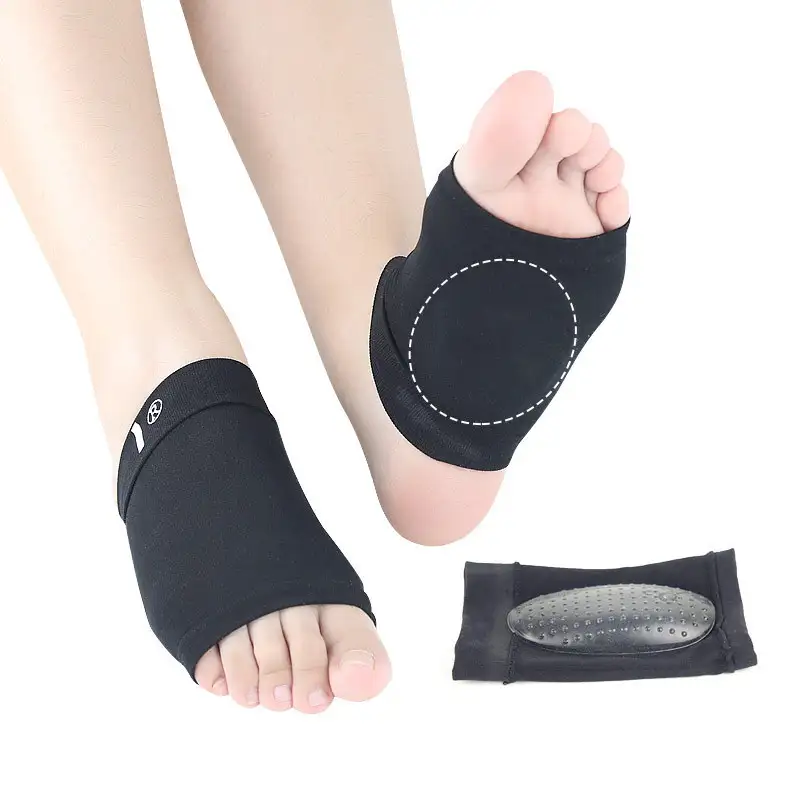 Gel Heel Cushion Socks Plantar Fasciitis Arch Support Black Socks 1