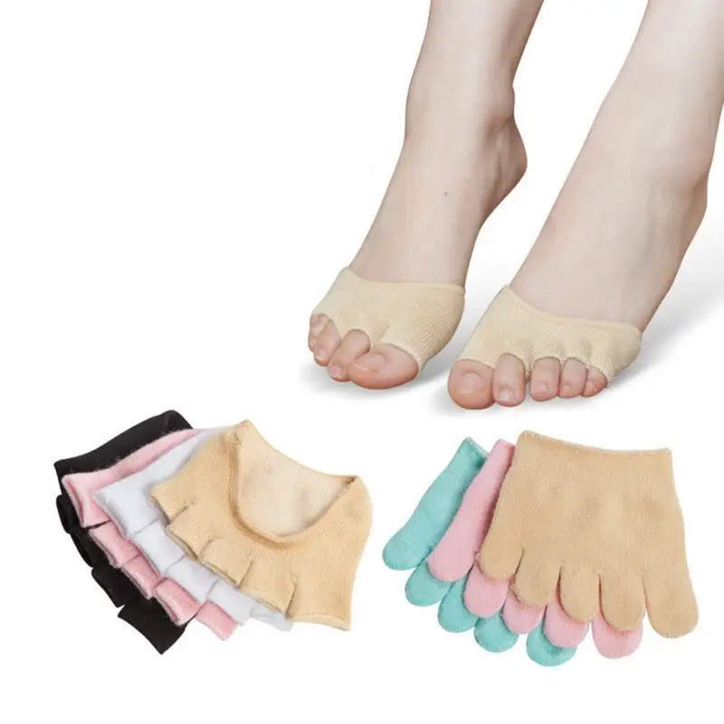 Feet care anti sweat girls five toe socks girl feet silicone 1