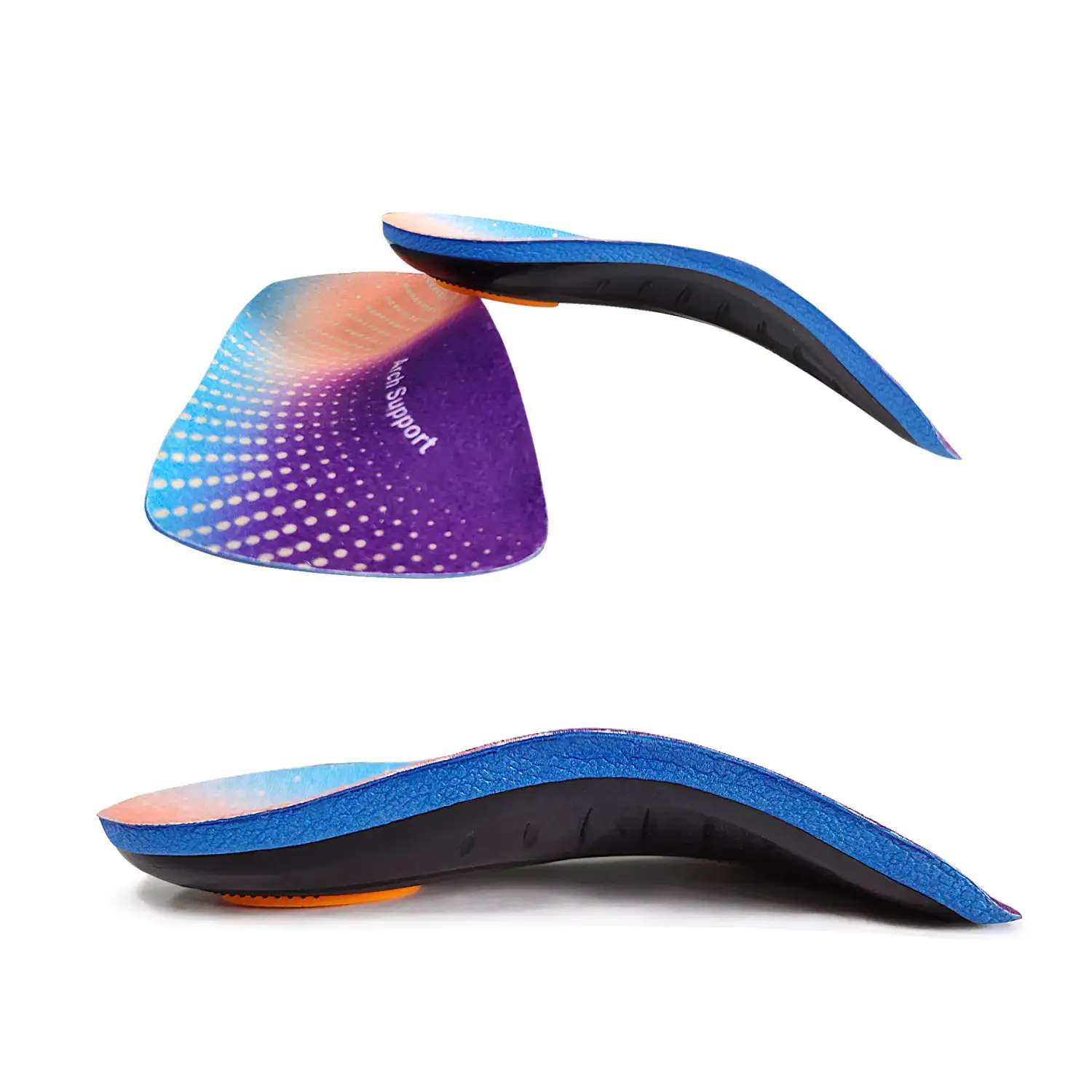 S-King Man And Women Customizable Heel Liner High Elastic Eva Orthotic 3/4 Arch Support Flat Foot Insoles 1