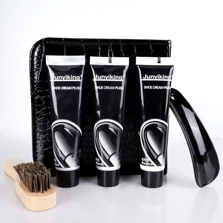 Travel Shoe Shine Care Set Real Leather Shoes Cleaning Brush Solid Maintenance Oil Shoe Clean Tool 1