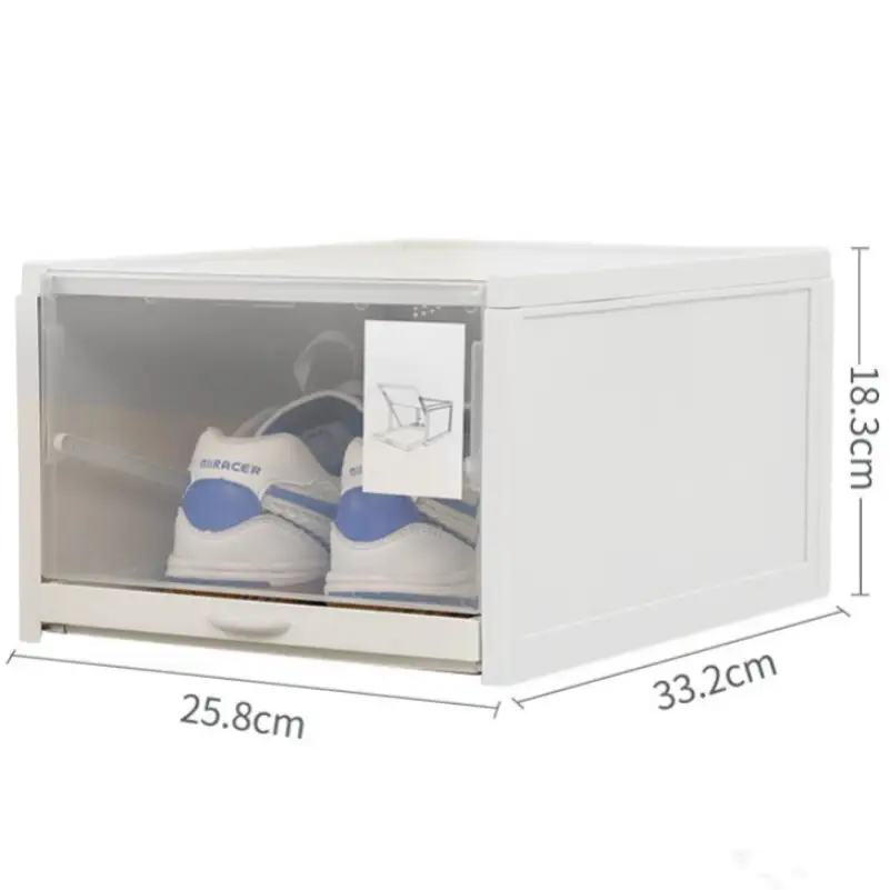 Foldable Clear Transparent Hard Plastic Shoe Storage Box Drop Front Plastic Shoe Organizer 1